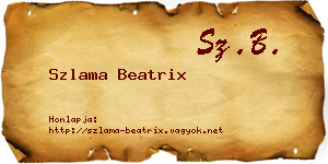 Szlama Beatrix névjegykártya